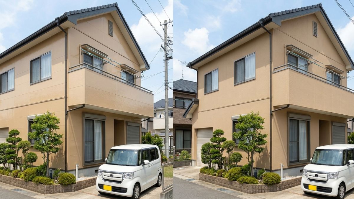 ツヤありとツヤなしの住宅の比較