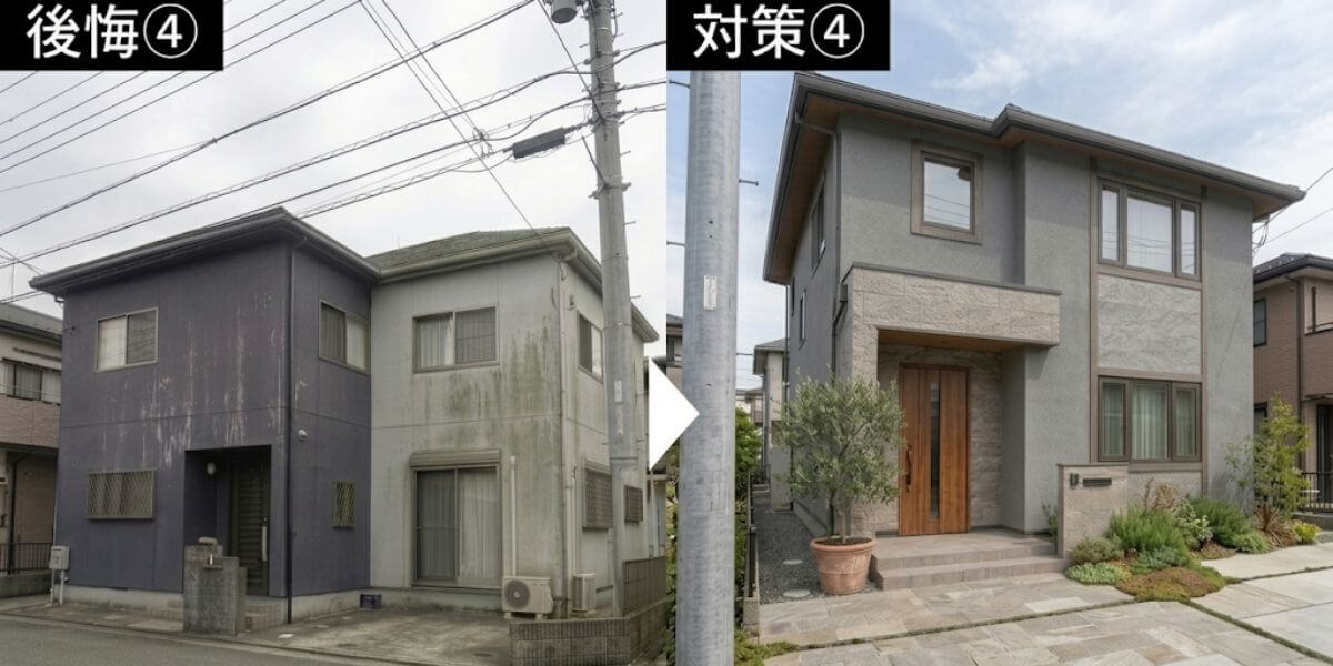 汚れが目立つグレーと目立たないグレーの比較