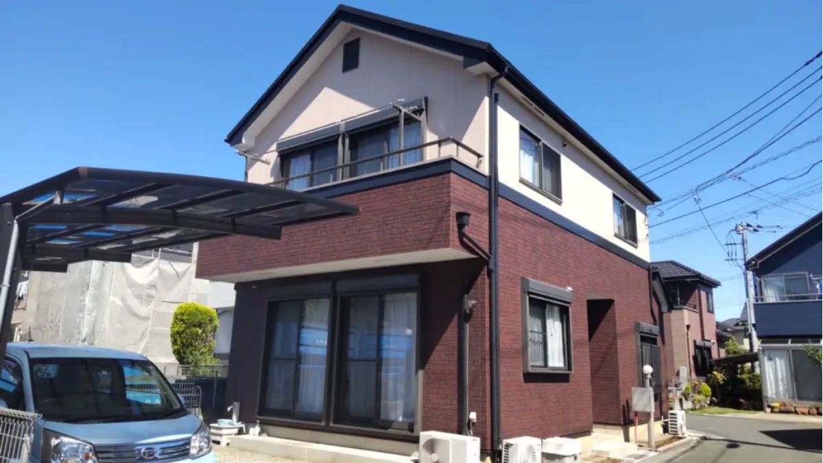 水平ツートンの住宅の施工事例