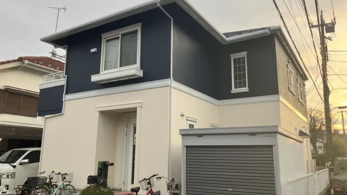 水平ツートンの住宅の施工事例