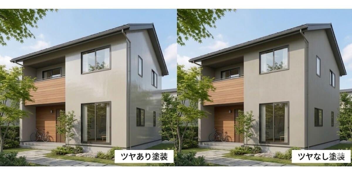 ツヤあり塗料とツヤなし塗料の外観の比較